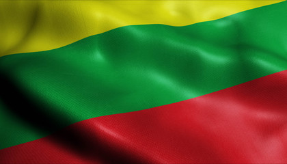 3D Waving Colombia City Flag of Margarita Closeup View