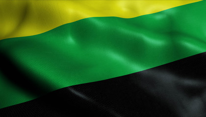 3D Waving Colombia City Flag of Remedios Closeup View