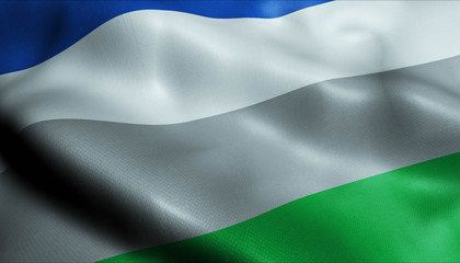 3D Waving Colombia City Flag of Santa Catalina Closeup View