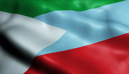 3D Waving Colombia City Flag of Santa Lucia Closeup View