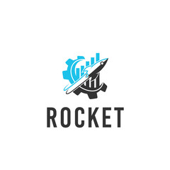 rocket travel fly vehicle ship logo vector illustration