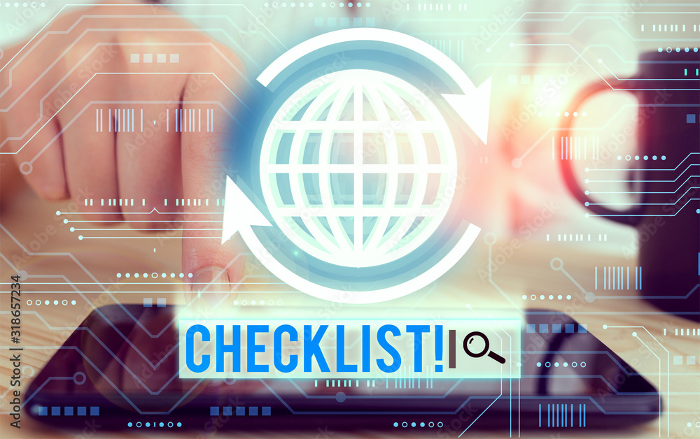 Poster handwriting text writing checklist. conceptual photo list items required things be done or points co