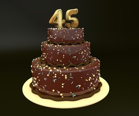3d illustration.   Big cake.
