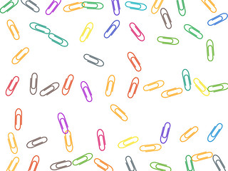 Stationary paperclips isolated on white background