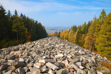 pile of stones of celtic hill fort