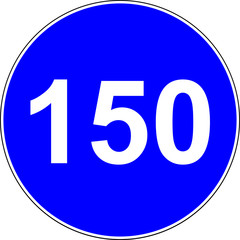 150 suggested speed road sign
