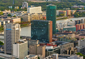 Aerial view over the city of Frankfurt