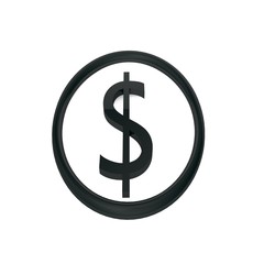 Isolated 3D illustrations. The blaсk symbol in circle  on a white  background. Abstraction.