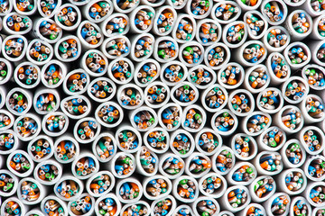 Group of network cable electrical wire information technology industry concept