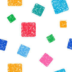 Seamless pattern with textured grunge square, pattern for fabric, paper wrapping with rounds, print. Vector