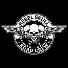 vector of skulls with wing badge