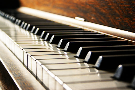Piano Keys Dramatic Close-up