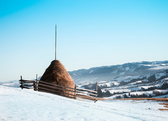 haystack in the mountains