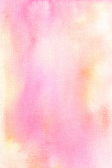 Abstract watercolor pink and peach background. Soft gradient. Sunset. Hand drawn for wedding design