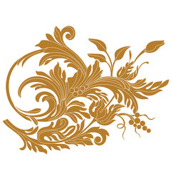 Golden vintage baroque ornament. Retro pattern antique style acanthus. Decorative design element filigree calligraphy vector.	