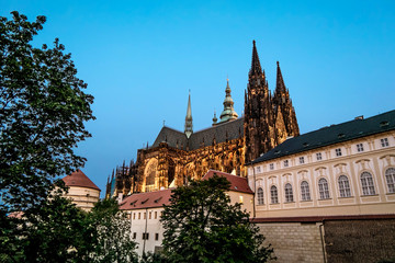 Obraz premium View of St. Vitus Cathedral in Prague Castle in Prague.