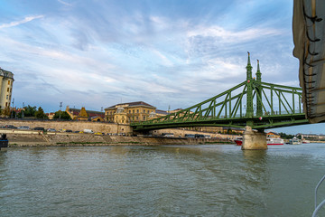 Szabadsag Bridge in Budapest, Hungary.