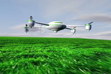 Isolated 3d illustration with quadcopter.