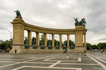 Heroes' Square in Budapest, Hungary.