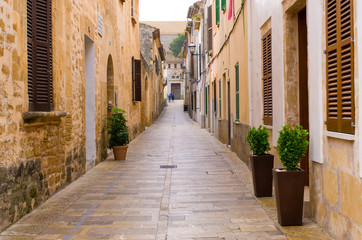 Fototapeta na wymiar Streets of Acludia, Mallorca, Spain