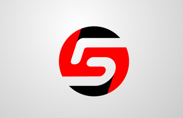 number 5 five red black logo icon design for company template or business