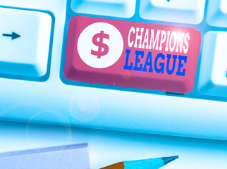 Handwriting text writing Champions League. Conceptual photo Yearly football competition from each...