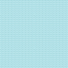 Seamless knitted light blue pattern. Autumn background
