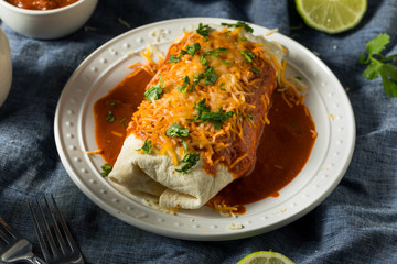 Homemade Spicy Smothered Beef Burrito