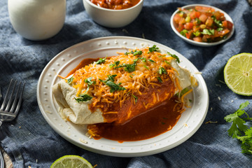 Homemade Spicy Smothered Beef Burrito