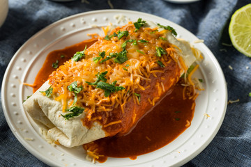 Homemade Spicy Smothered Beef Burrito