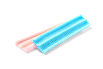 Chewing gums on white background