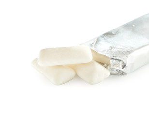 Chewing gum on white background