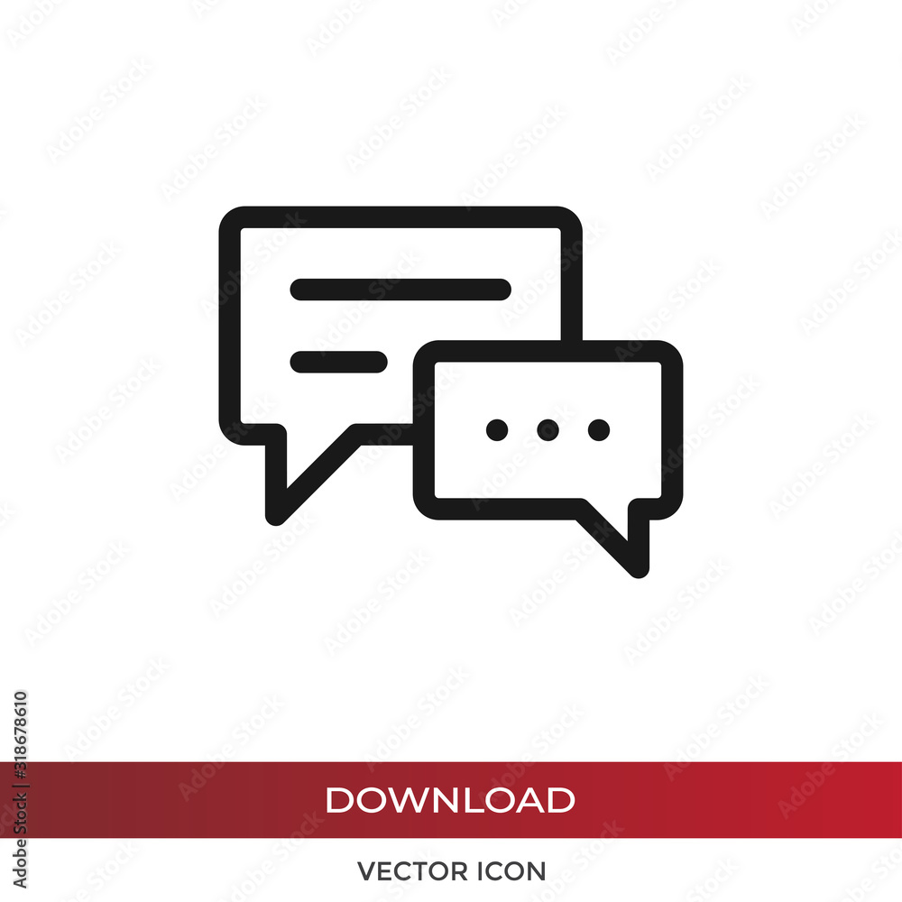 Poster chat icon vector. simple chat sign in modern design style for web site and mobile app. eps10