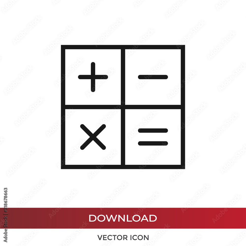 Aufkleber calculator icon vector. simple calculator sign in modern design style for web site and mobile app. e