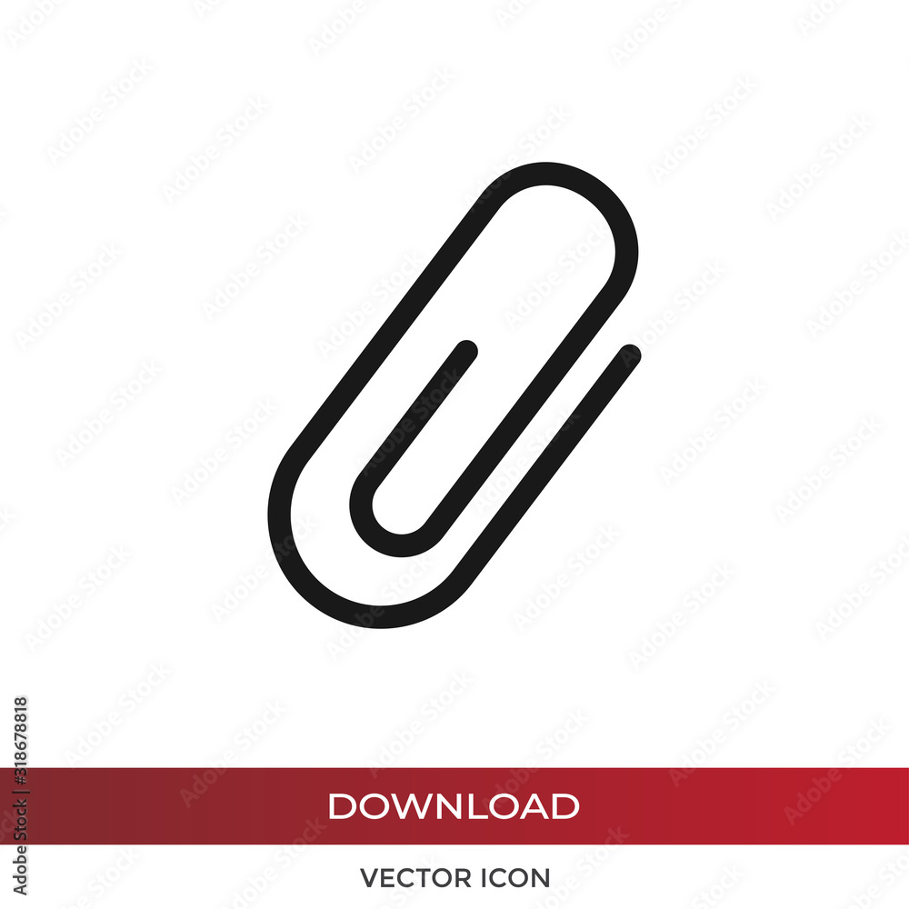 Poster paper clip icon vector. simple paper clip sign in modern design style for web site and mobile app. e