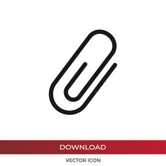 Paper clip icon vector. Simple paper clip sign in modern design style for web site and mobile app. EPS10
