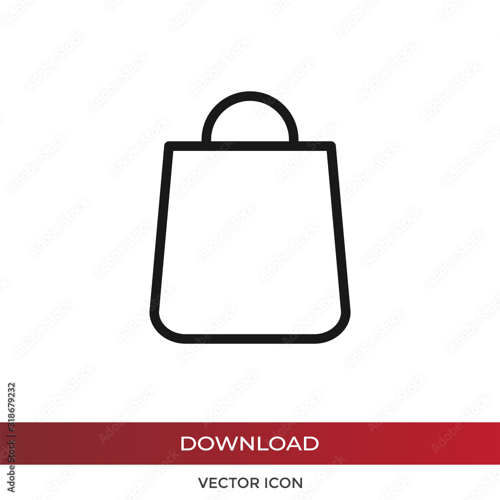 Poster shopping bag icon vector. simple shopping bag sign in modern design style for web site and mobile ap