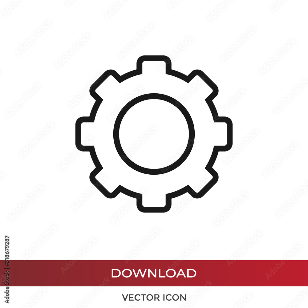 Aufkleber settings icon vector. simple settings sign in modern design style for web site and mobile app. eps10