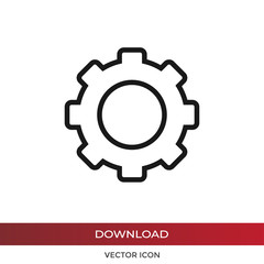 Settings icon vector. Simple settings sign in modern design style for web site and mobile app. EPS10