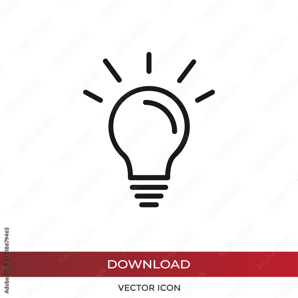 Poster light bulb icon vector. simple light bulb sign in modern design style for web site and mobile app. e