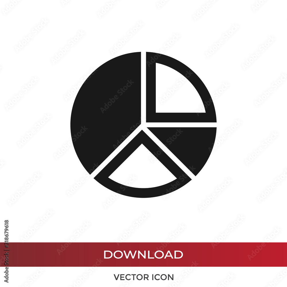 Aufkleber pie chart icon vector. simple pie chart sign in modern design style for web site and mobile app. eps