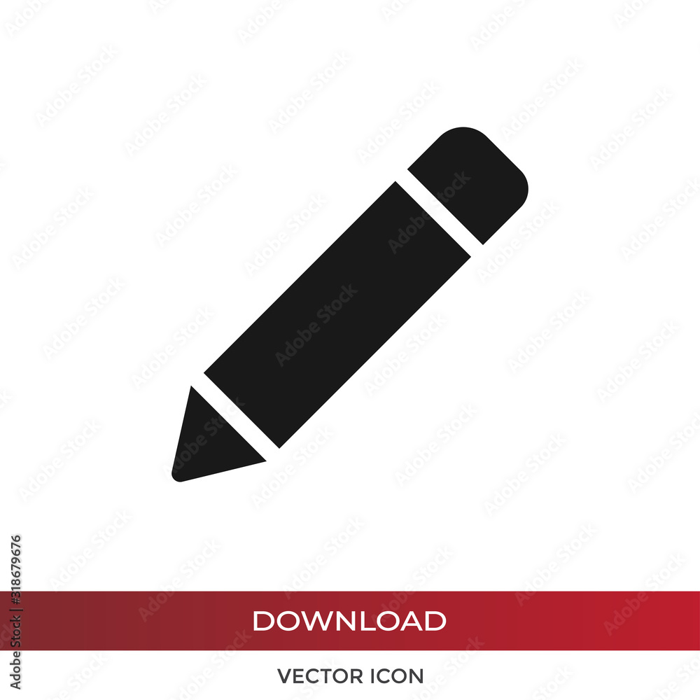 Poster pencil icon vector. simple pencil sign in modern design style for web site and mobile app. eps10