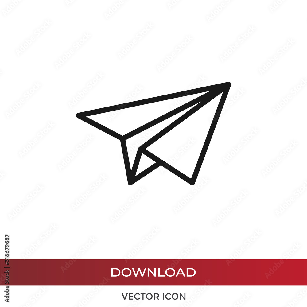Poster paper plane icon vector. simple paper plane sign in modern design style for web site and mobile app.