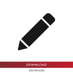Pencil icon vector. Simple pencil sign in modern design style for web site and mobile app. EPS10