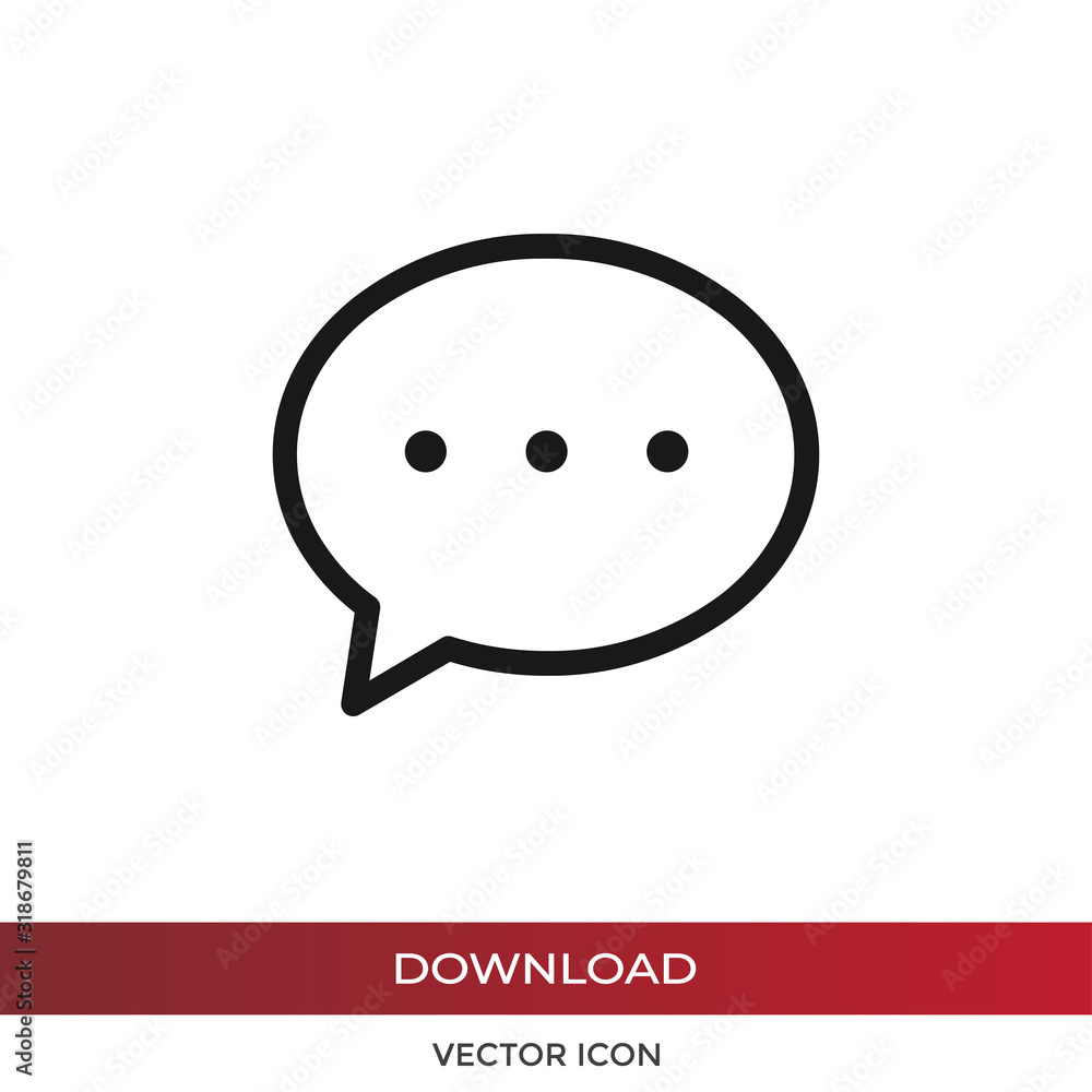 Poster chat icon vector. simple chat sign in modern design style for web site and mobile app. eps10