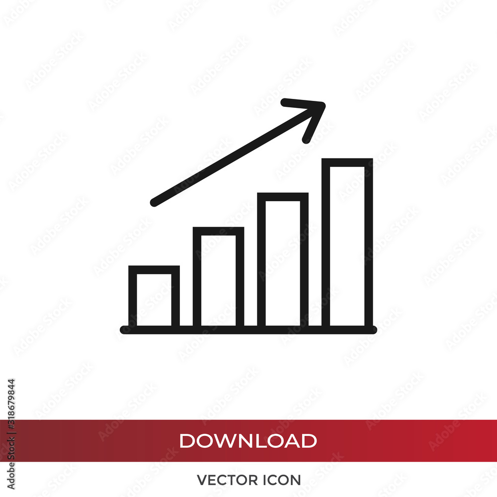 Aufkleber graph icon vector. simple graph sign in modern design style for web site and mobile app. eps10