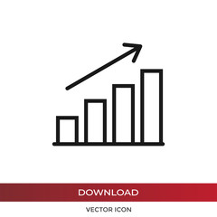 Graph icon vector. Simple graph sign in modern design style for web site and mobile app. EPS10