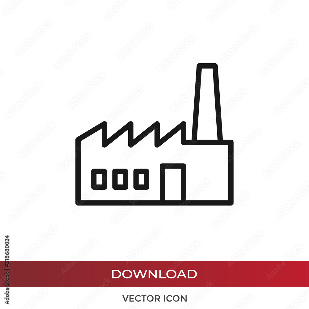 Aufkleber factory icon vector. simple factory sign in modern design style for web site and mobile app. eps10