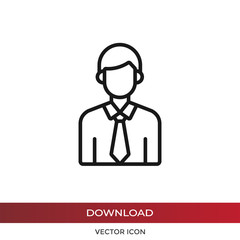Businessman icon vector. Simple businessman sign in modern design style for web site and mobile app. EPS10