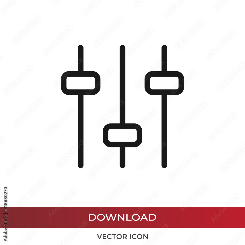 Aufkleber filter control icon vector. simple filter control sign in modern design style for web site and mobil